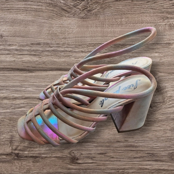 Free People Collette Rainbow Cinched Heel Shoes Size 6 5 - Picture 2 of 7